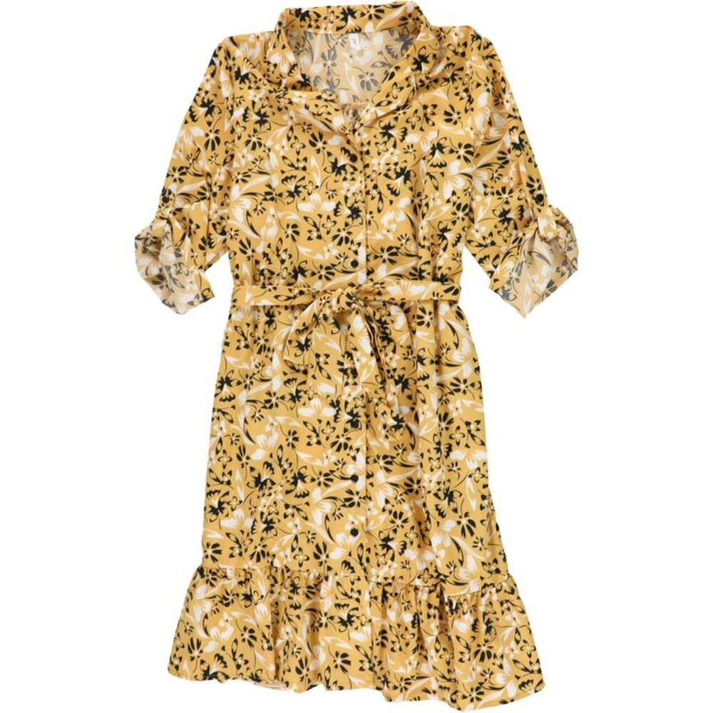 NY Collection Womens Belted Shirt Dress Midi Dress, NWT